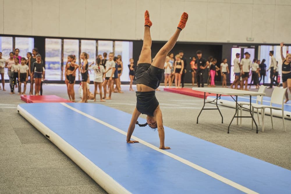 Handstand on an air track